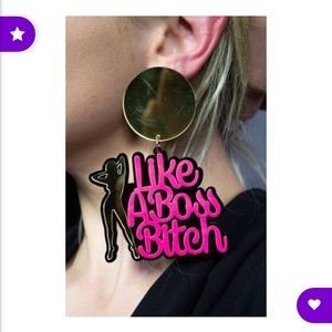 Boss B. Earrings 90’s Fun Dangle Hoops Hood HipHop